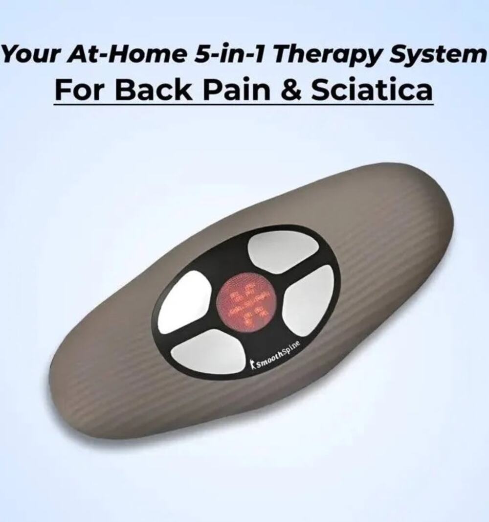 SmoothSpine Multi Therapy Pro Back Massager Lumbar Traction EMS Red Light NIB